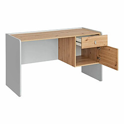 Paris Prix Bureau 1 Niche & 1 Tiroir Vivero 134cm Gris & Naturel