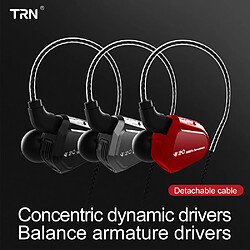 GUPBOO TRN V20 DD BA écouteurs intra-auriculaires hybrides Hi-Fi DJ course sport écouteurs intra-auriculaires câble 2 broches TRN V80/V30/BT20S/BT3S