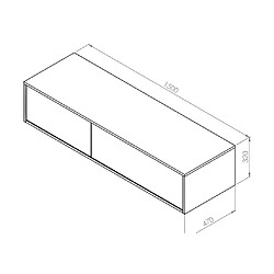 Acheter Vente-Unique Meuble sous vasque suspendu - Coloris gris béton - L150 cm - ISAURE II