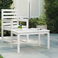 vidaXL Table de jardin blanc 82,5x50,5x45 cm bois massif de pin