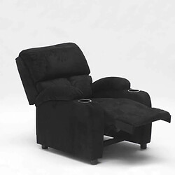 Produceshop Fauteuil relax inclinable avec repose-pieds en microfibre de velours Lucrezia, Couleur: Noir pas cher