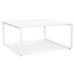 Alterego Table de réunion / bureau bench 'BAKUS SQUARE' blanc - 160x160 cm