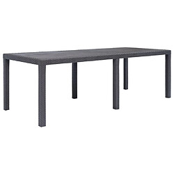 vidaXL Table de jardin Marron 220x90x72 cm Plastique Aspect de rotin