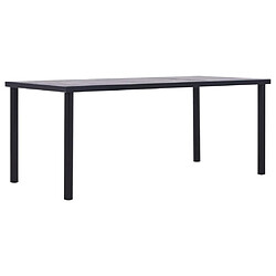 vidaXL Table à manger Noir et gris béton 200x100x75 cm MDF