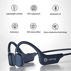 Universal Casque bluetooth sans fil casque à conduction osseuse stéréo bouchon d'oreille gratuit pas cher