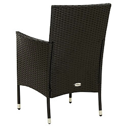 Maison Chic Lot de 4 Chaises de jardin,Fauteuil d'extérieur avec coussins Résine tressée Noir -MN85020 pas cher