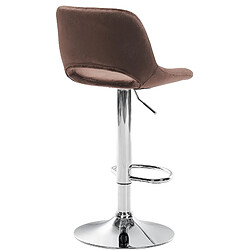 Avis Decoshop26 Tabourets de bar chaises haute x2 avec repose-pieds en velours marron piètement métallique chromé 10_0004076