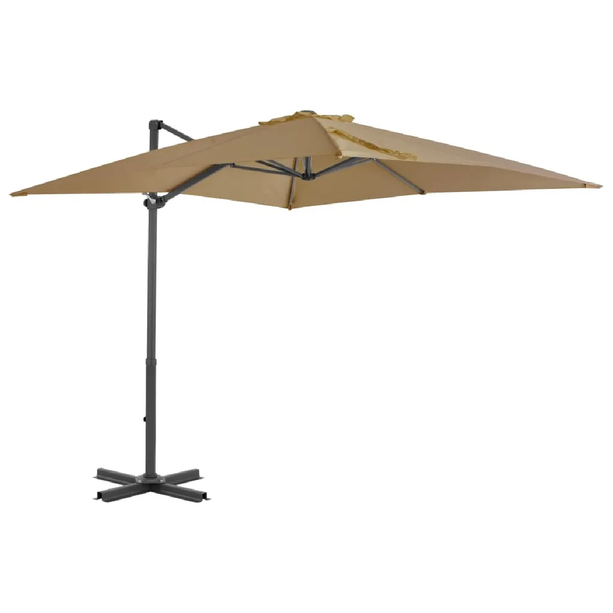 Maison Chic Parasol Jardin | Parasol en porte-à-faux et mat en aluminium 250x250 cm Taupe - GKD26992