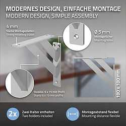 Avis ML-Design 6x Équerres étagère mural support d'angle en aluminium argent robuste 180x180 mm