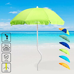 Parasol de plage 180 cm coton pêche GiraFacile Dioniso, Couleur: Vert 