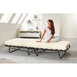 LLB LIVING LIFE BED Lit pliant en microfibre avec matelas et lattes 80x190cm Demetra, Couleur: Beige