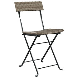 Avis Maison Chic Lot de 8 Chaises de bistrot pliantes Gris Résine tressée et acier -GKD69804