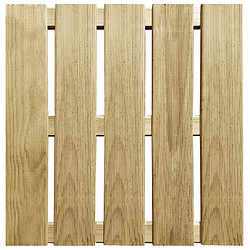 vidaXL Dalles de terrasse 6 pcs 50x50 cm Bois Vert