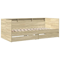 Maison Chic Lit d'appoint | Lit de jour | Lit de repos et tiroirs chêne sonoma 75x190cm bois d'ingénierie -GKD60232