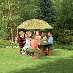 Avis Step2 Naturally Playful Table Picnic Enfant en Marron / VERT avec Parasol | Banc Pique Nique pour Enfants en Plastique