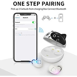 Acheter Chrono Chronus Kids Écouteurs sans fil Chronus Cute Cat Design In-Ear HiFi Stéréo TWS Écouteurs sans fil pour enfants Cadeau adulte 36H Playtime Bluetooth 5.0 Casque avec double microphone pour le sport d'entraînement(Blanc)