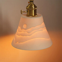 Avis Universal Petite applique en céramique à double ombre de montagne de 15cm, 220VE27 * 1 sans ampoule, lampe de chevet pour la chambre, applique en laiton pour le salon