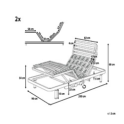 Beliani Set de 2 sommiers à lattes réglables électriquement 180 x 200 cm MOON