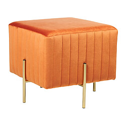 Beliani Pouf en velours orange 45 x 45 cm DAYTON