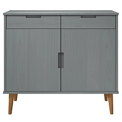 Avis vidaXL Buffet MOLDE Gris 90x40x80 cm Bois massif de pin