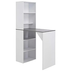 vidaXL Table de bar avec armoire Blanc 115x59x200 cm 