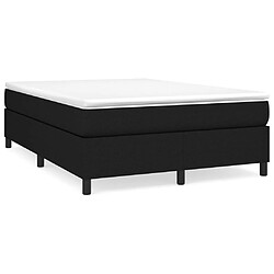 vidaXL Sommier à lattes de lit avec matelas Noir 140x200 cm Tissu