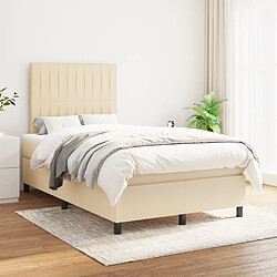 Maison Chic Lit Adulte - Lit simple Lit à sommier tapissier avec matelas moelleux - Meuble de Chambre - Crème 120x200 cm Tissu -MN69234