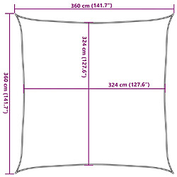 vidaXL Voile de parasol PEHD Carré 3,6 x 3,6 m Blanc pas cher