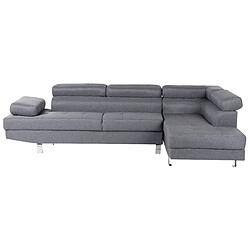 Beliani Canapé angle à gauche 5 places en tissu gris NORREA