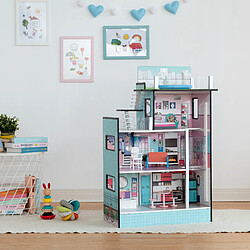 Maison de poupée bois enfant fille inspirée de LOL Surprise mini-poupée bleu Teamson Kids TD-13111D