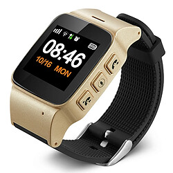 Wewoo Montre connectée D99 + Écran LCD HD de 1,22 pouce GPS Smartwatch pour les aînés ImperméableGPS + LBS + Positionnement WiFi / Numérotation bidirectionnelle / Surveillance vocale / Secourisme à une clé / Alarme / Barrière de sécurité Champagne Gold