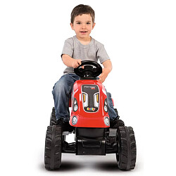 Smoby Tracteur à enfourcher enfant avec remorque Farmer XL Rouge