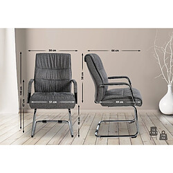 Non Lot de 2 chaises visiteur en tissu Sievert