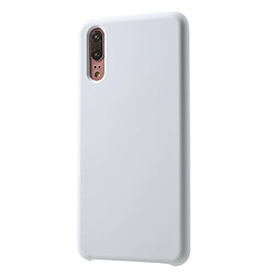 Avis Coque en silicone liquide enroulé sur les bords blanc pour votre Huawei P20