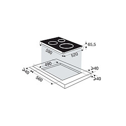 Table de cuisson à induction 60cm 3 foyers 7200w - BPI6364B - BRANDT pas cher