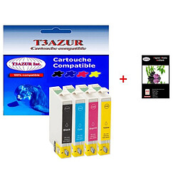 T3Azur 4 cartouches d'encre compatibles 603XL pour Epson XP-2105 +10f PPA6 