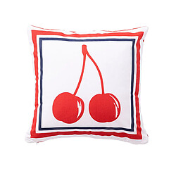 Coussin Benetton Blanc Rouge Cerises 40 x 40 cm Carré