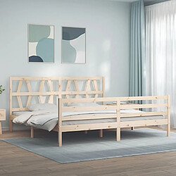 vidaXL Cadre de lit sans matelas 200x200 cm bois massif