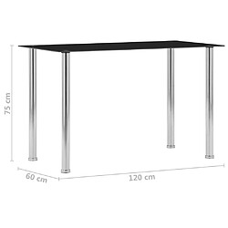 Acheter vidaXL Table à manger Noir 120x60x75 cm Verre trempé