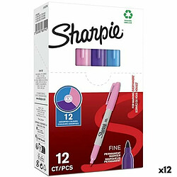 Marqueur permanent Sharpie Violet Rose Turquoise 0,9 mm (12 Unités) 