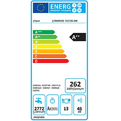 Lave-vaisselle 60cm 13c 46db a++ tout intégrable - fdln5521 - FAURE