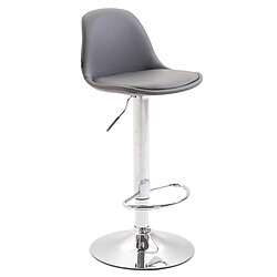 Decoshop26 Tabouret de bar avec repose-pieds design moderne synthétique gris et métal 10_0000148 