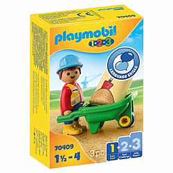 Playmobil® Playmobil 1.2.3 Ouvrier avec Brouette 70409