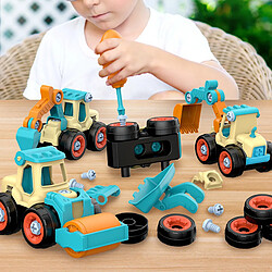 Ensemble de 4 Jouets de Camion de Véhicule de Construction pour Enfants Ensemble de Jeu de Camion D'ingénierie D'anniversaire pour Les Tout-petits Gar