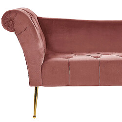 Beliani Chaise longue en velours rose NANTILLY pas cher