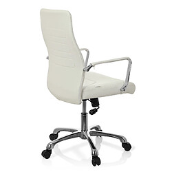 Chaise de bureau / Fauteuil de direction TEWA simili cuir crème hjh OFFICE pas cher