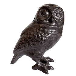 L'Héritier Du Temps Hibou Chouette Statue Statuette Sculpture Oiseau en Fonte Patinée Marron 9x15x16cm