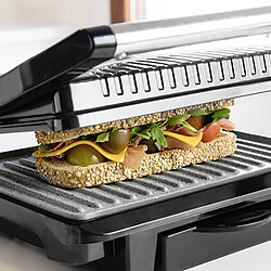 Totalcadeau Grill avec revêtement en pierre antiadhésif 1000W - machine pour Sandwish panini croque monsieur pas cher