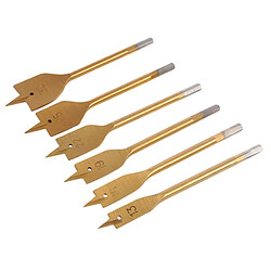 Silverline Lot de 6 mèches à bois plates titane 