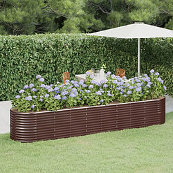 Maison Chic Jardinière,Lit surélevé de jardin - Bac à fleurs - pot de fleur Acier enduit de poudre marron -GKD83133